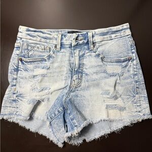 Buckle Light Blue Denim Shorts